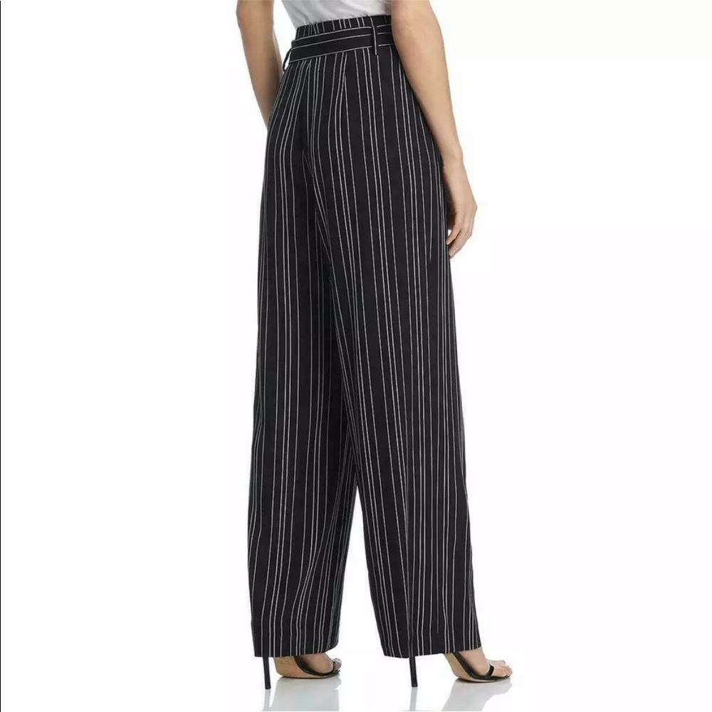 WAYF Black White Pleated Casual Striped Wide Leg Pants Size S NEW (Missing Belt) - Picture 2 of 6